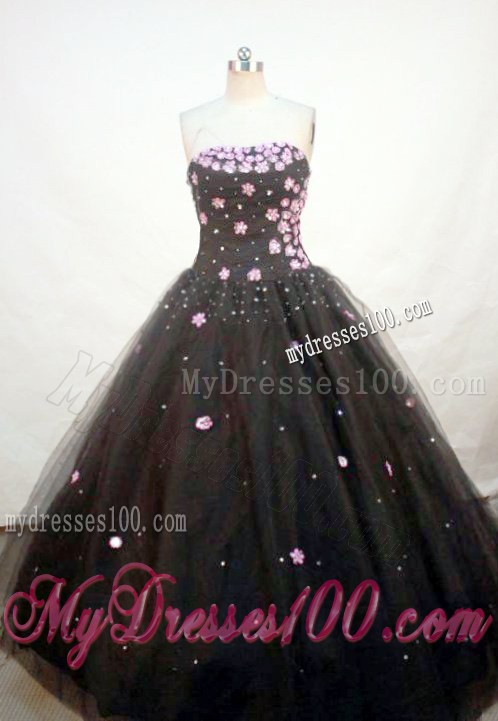 Popular Beaded White Tulle Quinceanera Dress with Pink Appliques